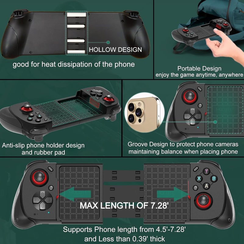 Megadream iOS/Android/PC Wireless Game Controller, Mobile Gamepad Joystick for iPhone 16/15/14/13, iPad, Samsung Galaxy/LG/TCL Phone Tablet- Hall Trigger - Call of Duty, Genshin Impact, Cloud Game, Delta Emulator - Image 3